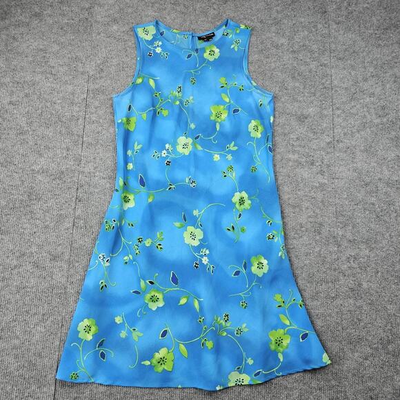 My Michelle Dress Womens 7/8 Blue Floral A-Line Shift Retro Mod 90s Colorful Y2K - Picture 1 of 6